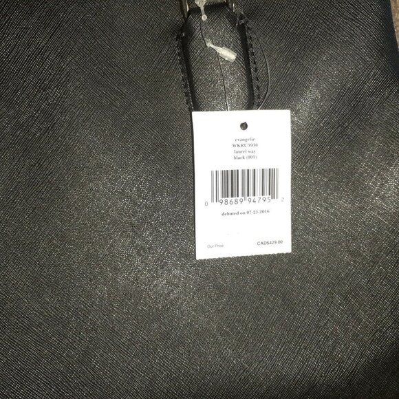 KATE SPADE-LAUREL WAY-EVANGELIE LEATHER SATCHEL/SHOULDER/XBODY-BLACK-NEW W/TAG - Picture 5 of 9